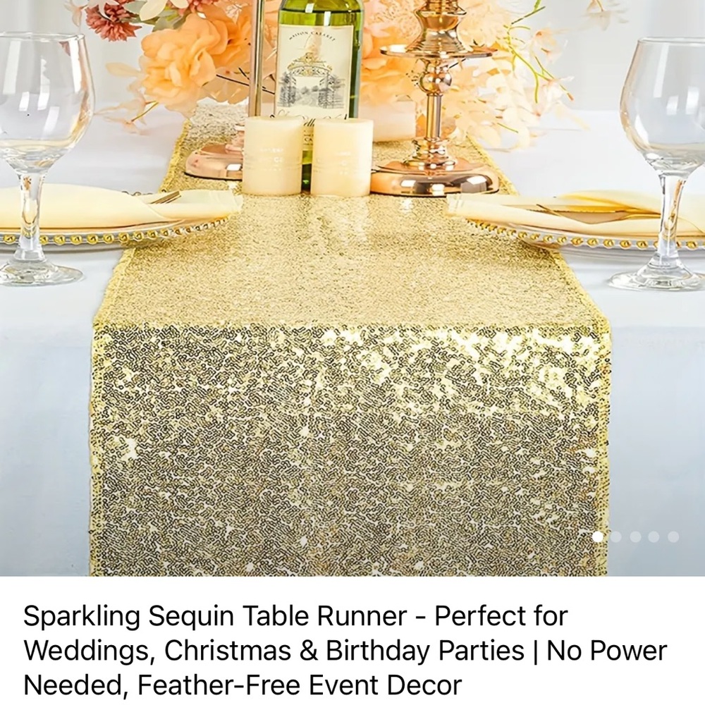 Gold Sequin Table Runner